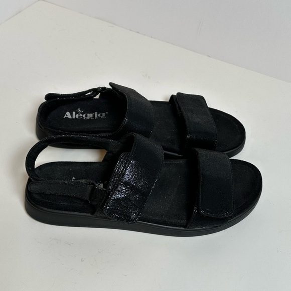 Alegria Black Comfy Walking Sandals with Easy Velcro Closures Sz 39 (US 8.5M) - Picture 3 of 9